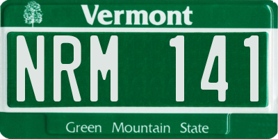 VT license plate NRM141