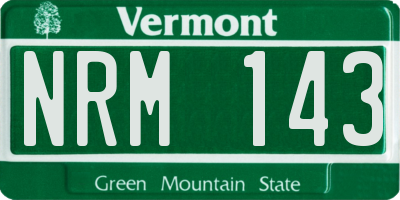 VT license plate NRM143
