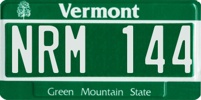 VT license plate NRM144