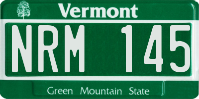 VT license plate NRM145