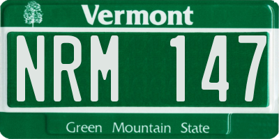 VT license plate NRM147