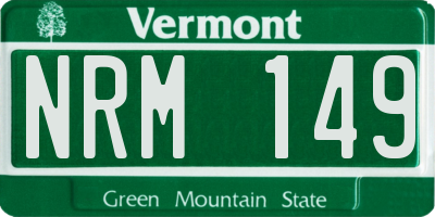 VT license plate NRM149