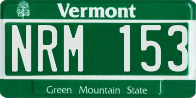 VT license plate NRM153