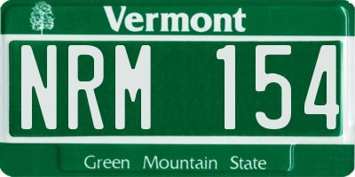 VT license plate NRM154