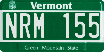 VT license plate NRM155
