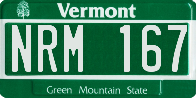 VT license plate NRM167
