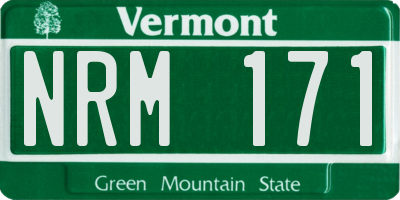 VT license plate NRM171