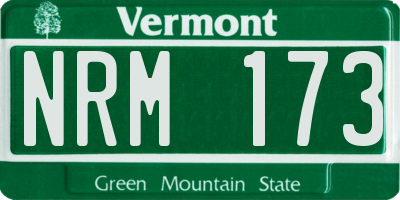 VT license plate NRM173