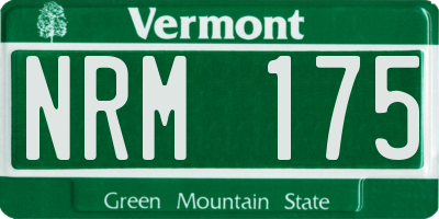 VT license plate NRM175