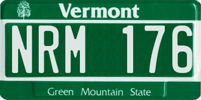 VT license plate NRM176