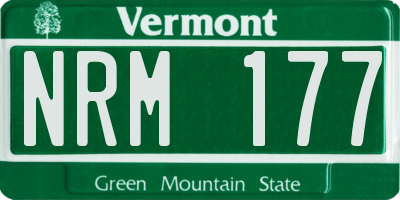 VT license plate NRM177