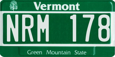 VT license plate NRM178
