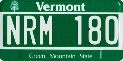 VT license plate NRM180