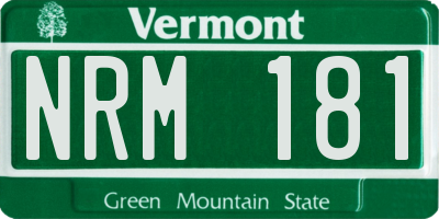 VT license plate NRM181
