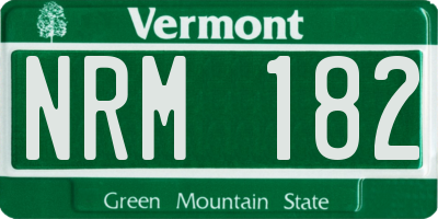 VT license plate NRM182