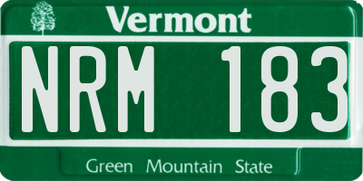 VT license plate NRM183