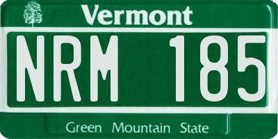 VT license plate NRM185