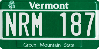 VT license plate NRM187