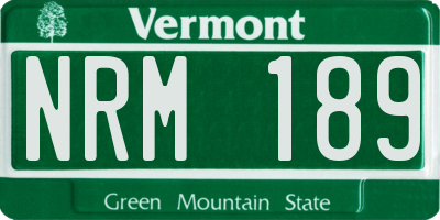 VT license plate NRM189