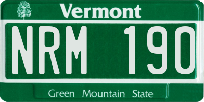 VT license plate NRM190
