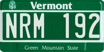VT license plate NRM192