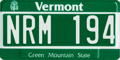 VT license plate NRM194