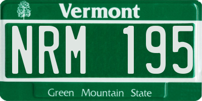 VT license plate NRM195