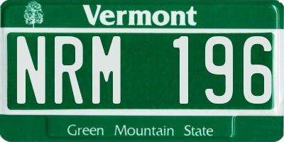 VT license plate NRM196