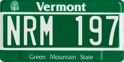 VT license plate NRM197