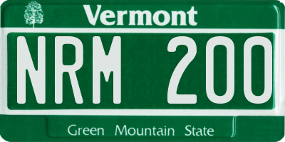 VT license plate NRM200