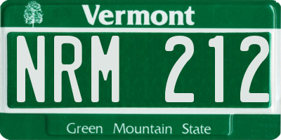 VT license plate NRM212