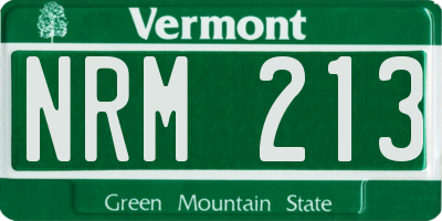 VT license plate NRM213