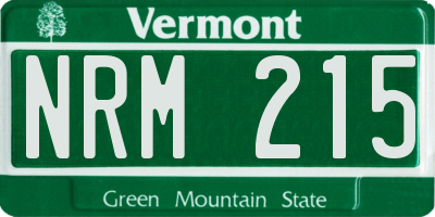 VT license plate NRM215
