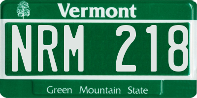 VT license plate NRM218