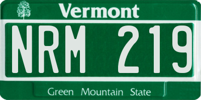VT license plate NRM219