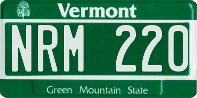 VT license plate NRM220