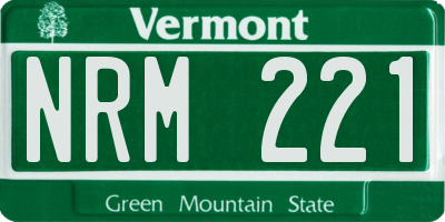 VT license plate NRM221