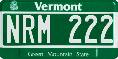 VT license plate NRM222