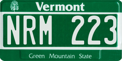 VT license plate NRM223