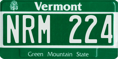 VT license plate NRM224