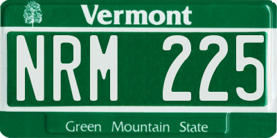 VT license plate NRM225