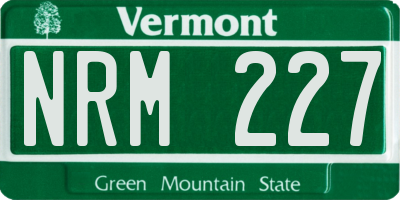 VT license plate NRM227