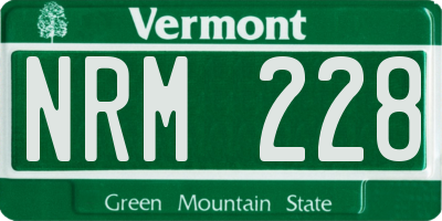 VT license plate NRM228