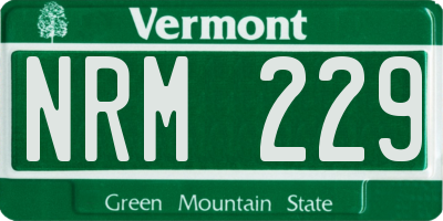 VT license plate NRM229