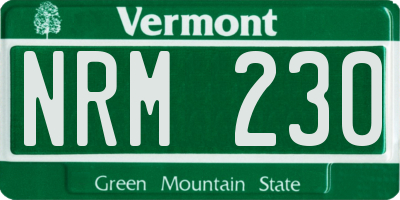 VT license plate NRM230