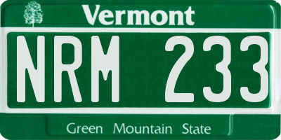 VT license plate NRM233