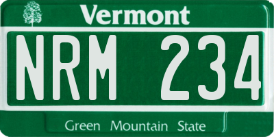 VT license plate NRM234
