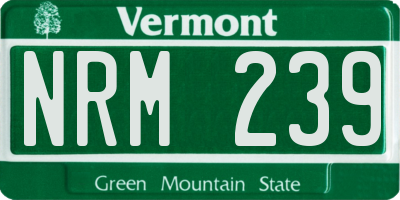 VT license plate NRM239