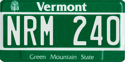VT license plate NRM240