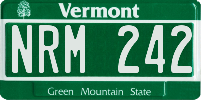 VT license plate NRM242